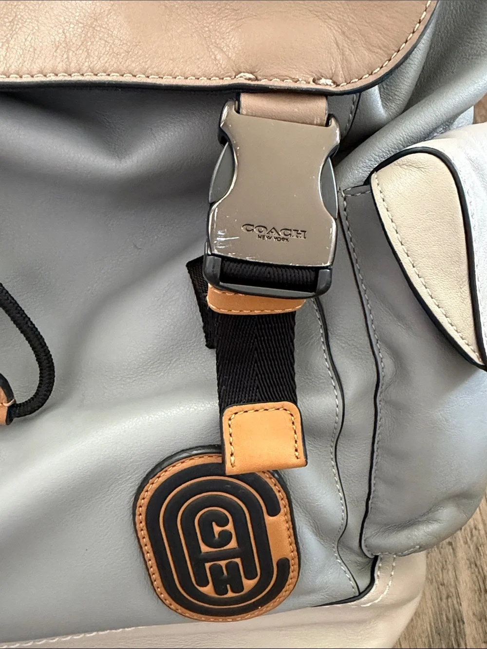 Coach Rivington Two-Tone Gray, Tan & Cream Men's Backpack